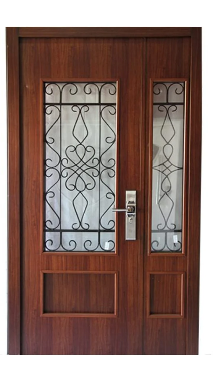 Puerta de seguridad multianclaje doble con vidrio repartido - J&N Aluminio Neuquén